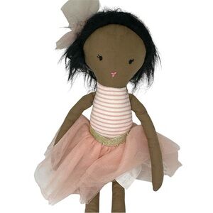 Mon Ami Designs Ballerina Angel‎ Rag Doll Plush African American Pink Tutu 15”